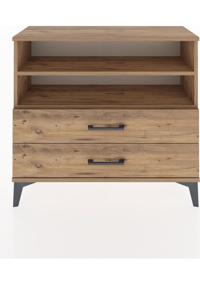 Arges Şifonyer 2 Raflı 2 Çekmeceli 88x30x80 Çam-çam Çam