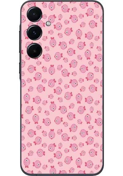 Samsung Galaxy A55 Uyumlu Pembe Balıklar Baskılı Silikon Kılıf Renkli