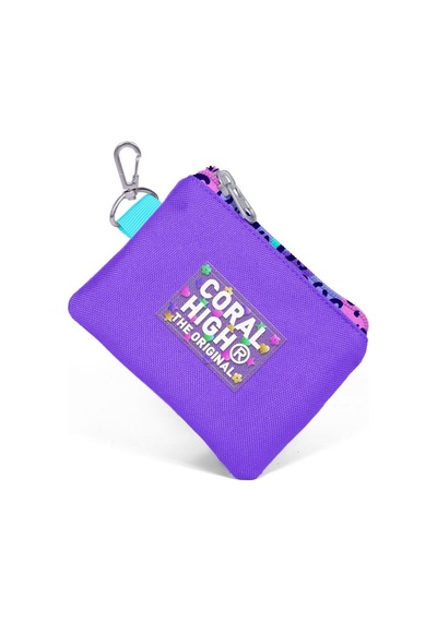 Coral High Mor Leopar Bozuk Para Çantası - Kız Çocuk