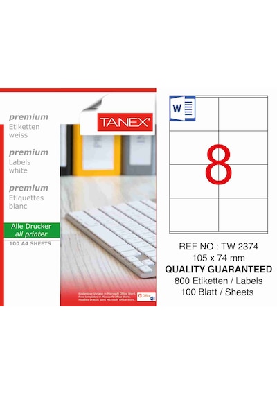 Tanex Tw-2374 105 MM X 74 MM 100 Sayfa Lazer