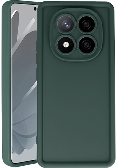 Xiaomi Redmi Note 14 Pro 5g / Poco X7 5g Kılıf Kamera Korumalı Kalın Kenarlı Viera Silikon Case Koyu Yeşil