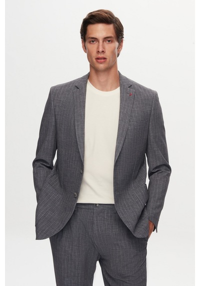 D's Damat Ds Damat Slim Fit Gri Baskılı Kırışmayan Sihirli Takim Elbise 1hc05ım02577m Gri