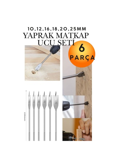 6'lı Yaprak Matkap Ucu Seti: Ahşap, Sunta, Plastik Ve Alçıpan İçin Hassas Delik Delici Ve Daire Açıcı Bits Uç Takımı Hızlı, Pürüzsüz Ve Hassas Kesim Sağlayan Dayanıklı Bits Uç Seti 6'lı Yaprak Matkap Ucu Seti: Ahşap, Sunta, Plastik Ve Alçıpan İçin Hassas Delik Delici Ve Daire Açıcı Bits Uç Takımı Hızlı, Pürüzsüz Ve Hassas Kesim Sağlayan Dayanıklı Bits Uç Seti