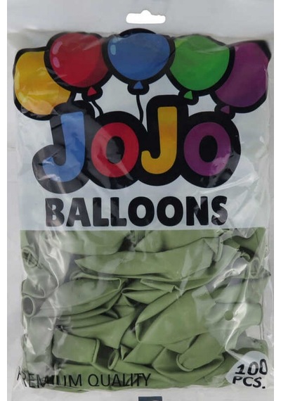 Balon Düz 12 İnc Jojo Balloons Küf Yeşili Pk:100 Çok Renkli