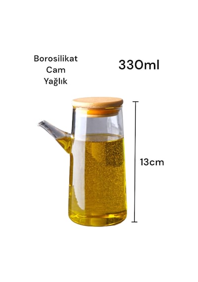 2 Li Borosilikat Cam Yağlık Sirkelik 330ml 3826-2