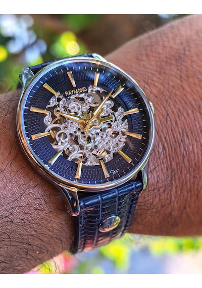 Raymond Premium Lacivert Otomatik Erkek Kol Saati Gümüş - Altın