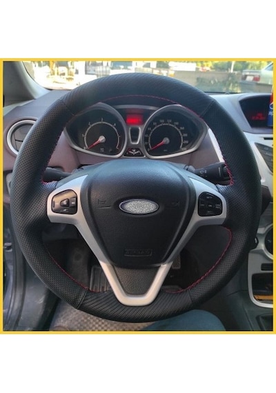 Ford Fiesta 2009-2015 Araca Özel Direksiyon Kılıfı Karbon Noktal Siyah