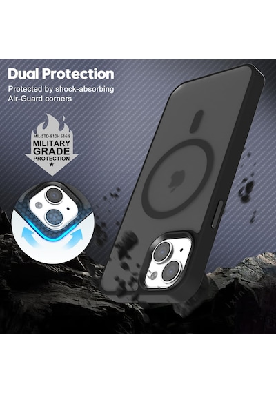 Teleplus Apple Uyumlu iPhone 14 Kılıf Magsafe Tpu Mat Exl Kapak + Ekran Koruyucu Ve Kamera Koruyucu