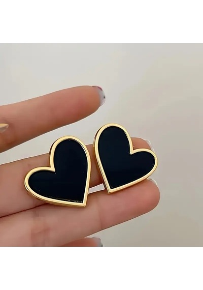 Fm Şık Boho Kalp Tasarım Yuvarlak Küpe 14k Altın Kaplama Çinko Alaşım Günlük Ve Parti Tüm Mevsim Moda Gold