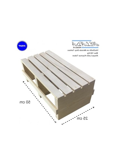 Kaymaz Tabanlı Ahşap Step Tahtası, 18x25x50 Cm Boyutunda Ev İçi Kullanım İçin