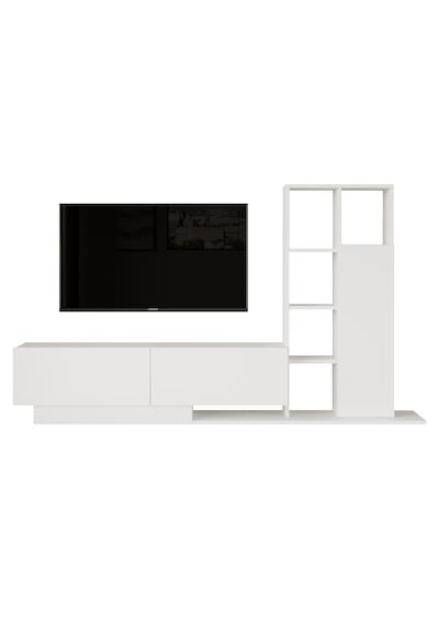 Robin Home Lotus Tv Ünitesi Kapaklı Kitaplık Raf Beyaz
