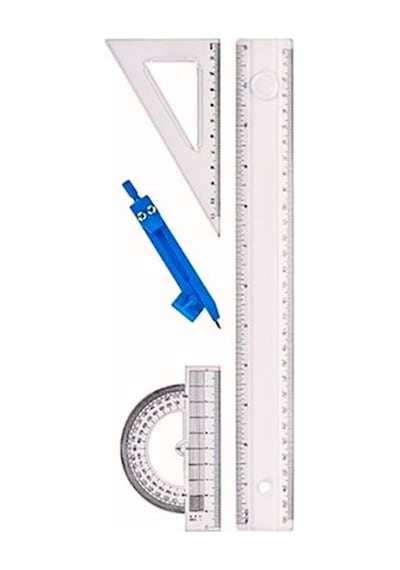 Cetvel Seti Çizim Takımı 30 Cm Cetvel Pergel Gönye İletki Şeffaf Çizim Takımı Pergelli Çizim Seti 4 Parça Diğer