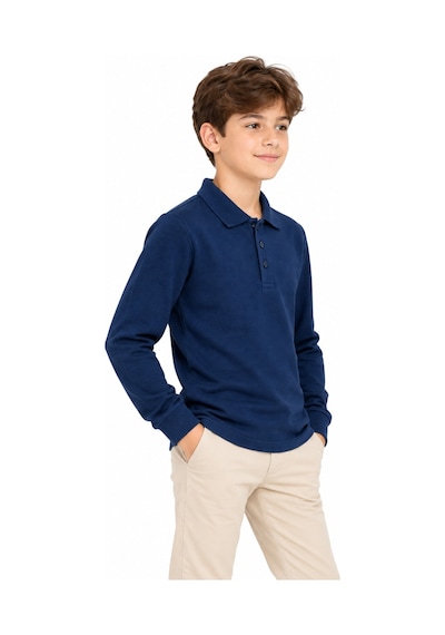 Baglan Erkek Lacivert Polo Yaka Mevsimlik Sweatshirt Bgl-st05697