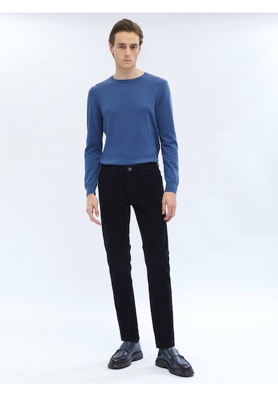 Kip Lacivert Dokuma Slim Fit Kadife Casual Pamuk Karışımlı Pantolon 400053 Lacivert