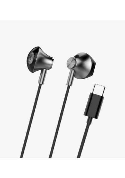Linktech Kablolu Kulaklık , Linktech H336 Siyah Type-c Mikrofonlu Metal Kablolu Kulak İçi Kulaklık , Universal