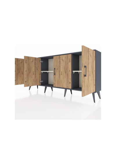 Arges Konsol 3 Raflı 4 Kapaklı 176x30x83 Antrasit-çam/aytaşı Çam/aytaşı Arges Konsol 3 Raflı 4 Kapaklı 176x30x83 Antrasit-çam/aytaşı Çam/aytaşı