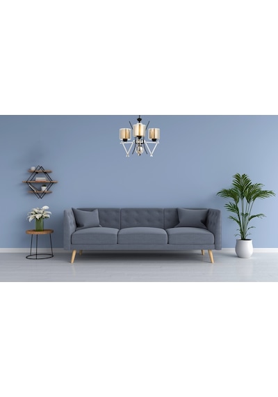 Avonnı Av-60289-3K Krom Kaplama Modern Avize E14 Metal Cam 50Cm