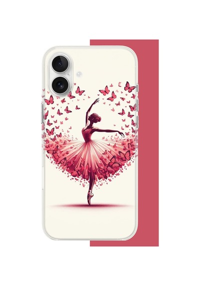 İphone 17 Uyumlu Kelebekli Balerin Uv Baskılı Silikon Kılıf Renkli