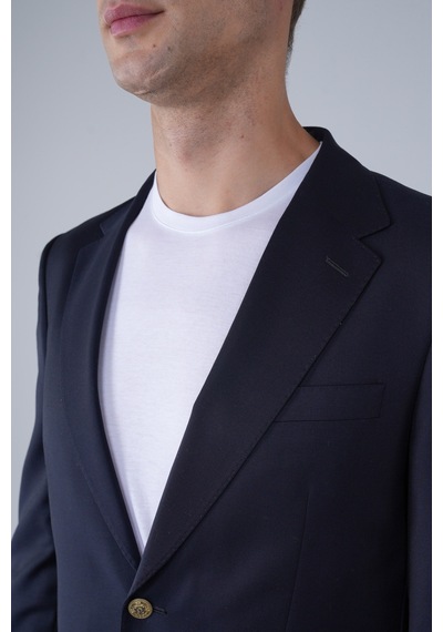 Bisse Comfort Fit Lacivert Dokuma Mono Yaka Çift Yırtmaçlı 4 Drop Yün Blazer Erkek Ceket Pck24knos002 C39 Lacivert Bisse Comfort Fit Lacivert Dokuma Mono Yaka Çift Yırtmaçlı 4 Drop Yün Blazer Erkek Ceket Pck24knos002 C39 Lacivert