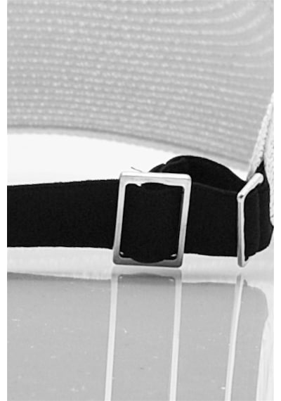 Külah Kadın Geniş Siperli Vizör Hasır Plaj Şapkası Beyaz Beyaz-Standart