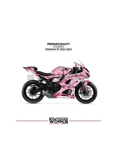 Yamaha R7 2021-224 Kaplama Sticker Sakura Motor Kaplama Modeli Hazır Kit Yüksek Kalite