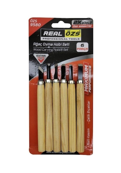 Realözs Ağaç Oyma Hobi Seti 6 Parça Standart