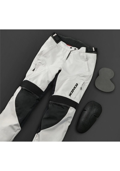 Motoanl Motosiklet Kadın Pantolonu Korumalı 4 Mevsim Maxdura Kumaş Women Pantolonu Beyaz