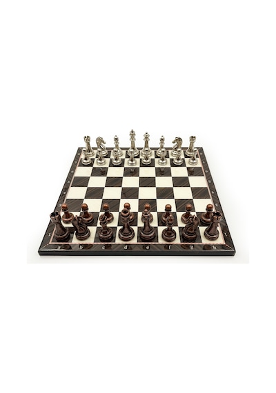 El - 348 - Yapımı Ceviz Desenli Ahşap Satranç Takımı Metal Taşlı Cd30 - Muratech - - Cd30