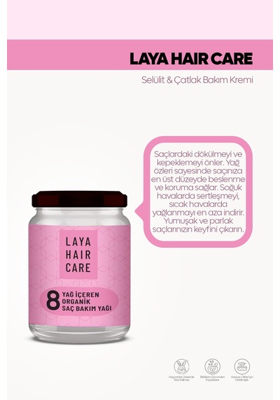 Laya Hair Care 8 Yağ İçeren Organik Saç Bakım Yağı 190 ML