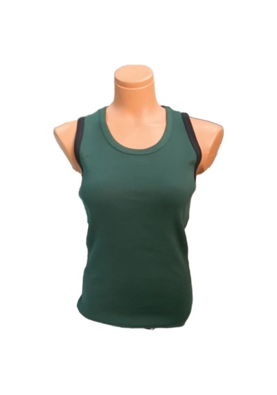 Pazarız Fitted/vücuda Oturan Crop Kalın Askılı Fitilli Esnek Örme Atlet Yeşil Siyah Ribanalı Pazarız Fitted/vücuda Oturan Crop Kalın Askılı Fitilli Esnek Örme Atlet Yeşil Siyah Ribanalı