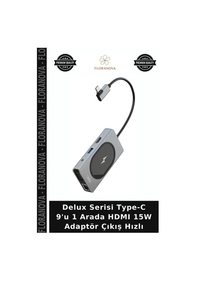 Delux Serisi Type-c 9'u 1 Arada Hdmı 15w Adaptör Çıkış Hızlı