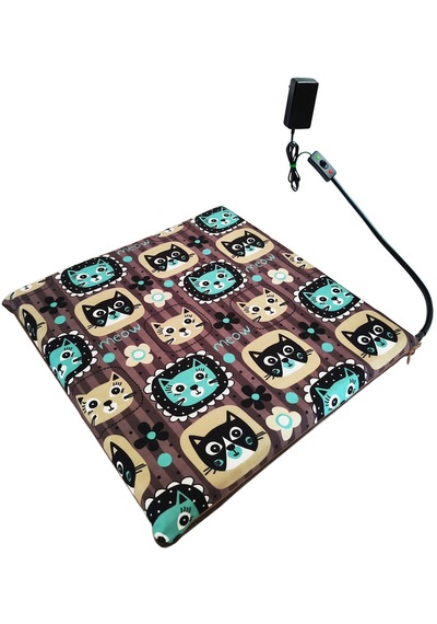 Kedi Minderi Isıtmalı Model 45x45cm 12v Adaptörlü Su Geçirmez Kdtes79