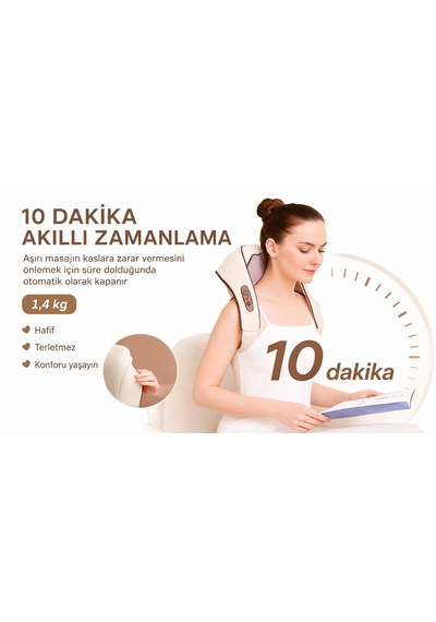 Masaj Aleti Isıtmalı Titreşimli Omuz Boyun Bel Sırt Bacak Kalf 3 Masaj Modu Isı Terapisi 1200 Mah Taşınabilir Şarjlı Masaj Cihazı 1.4 Kg