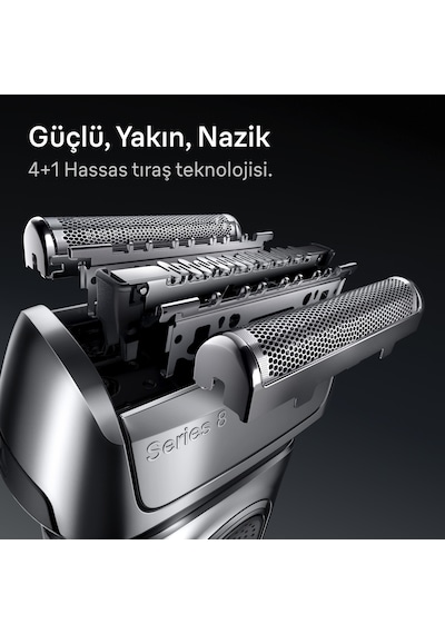 Braun Series 8 Elektrikli Tıraş Makinesi, Islak Ve Kuru, Şarj Standı, 8617s 1 Saat