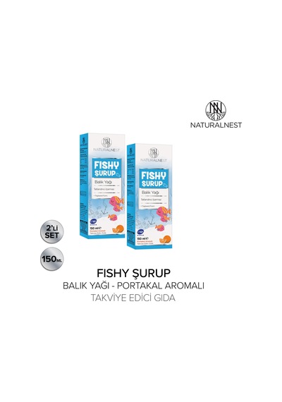 Naturalnest Fishy Portakal Aromalı Balık Yağı Şurup 2 Kutu