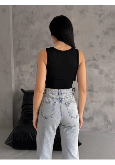 Kadın Siyah Çıtçıtlı Atlet