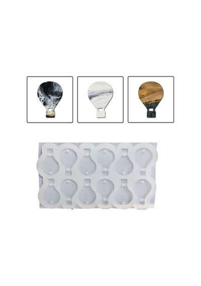 Tahtakale Toptancı Epoksi Silikon Kalıp Çoklu Kapadokya Balonu Kolye Anahtarlık Küpe Kalıbı 45x30 Mm 12 Li