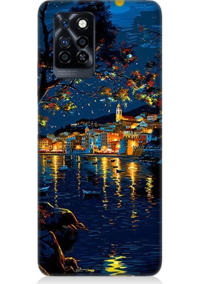 İnfinix Note 10 Pro Uyumlu Gece Işıkları Desenli Silikon Kılıf