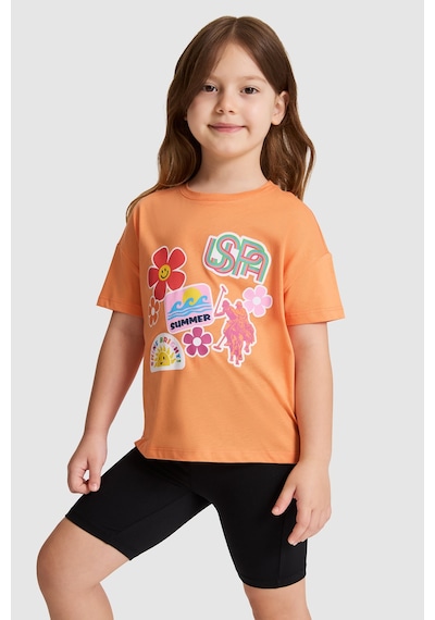 U.S. Polo Assn. Kız Çocuk Turuncu Tişört 50325648-vr051