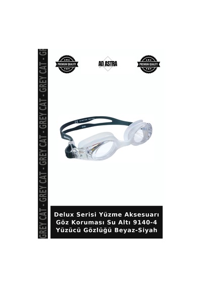 Delux Serisi Yüzme Aksesuarı Göz Koruması Su Altı 9140-4 Yüzücü Gözlüğü Beyaz-siyah Unisex