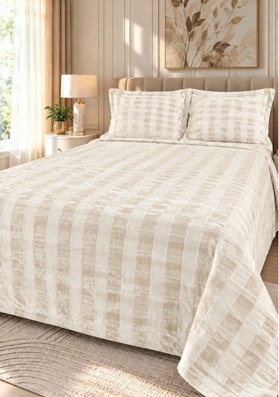 Kapreo Home Hennesey 3 Parça Comforter Yorgan Yatak Örtüsü Seti Çift Kişilik 240x260 Krem