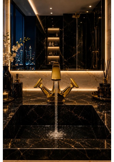 Fontana Fk-1012 Altın Lavabo Bataryası Şık Modern Tasarım Gold Batarya