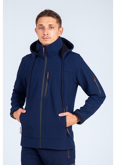 Vatan Tekstil Suya Dayanıklı Slim Fit Softshell Kapüşonlu Erkek Mont Lacivert