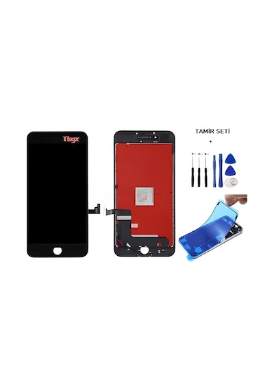 Tkgz Apple Uyumlu iPhone 8 Plus Lcd Ekran Dokunmatik -a- Kalite + Tamir Seti + Toz Bantı Siyah