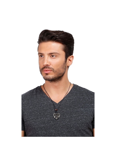 Btak00778 K9 Kalp Şeklinde Love Yazılı Ayarlanabilir İpli Kahverenkli Koly Çok Renkli