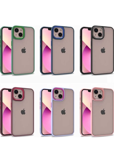 Apple Uyumlu  iPhone 13 Kılıf Zore Flora Buton,Kenar Çevresi Renkli Kılıf