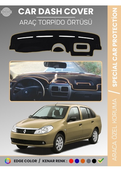 Renault Symbol 2 Alize 2008-2013 Torpido Örtüsü Ön Göğüs Koruma Birebir Uyum - 250 Stiloto
