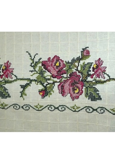 El Işi Dantelli Kanaviçe Buldan Perdesi (215x200)