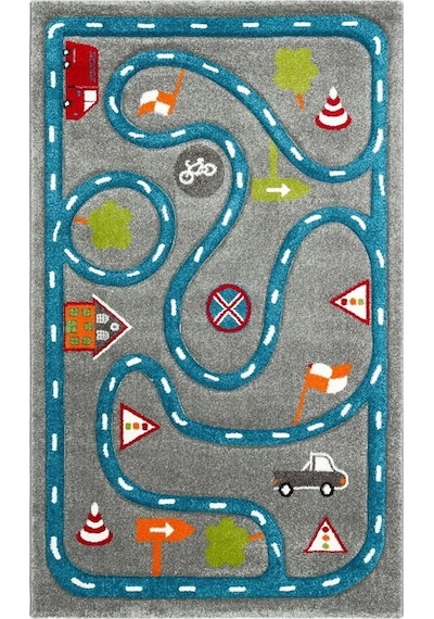 Eko Halı Kids Kds 19 Grey Blue Çocuk Halısı Gri-mavi Gri - Mavi