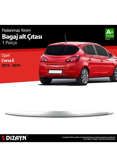 Opel Corsa E Krom Bagaj Alt Çıtası 2015-2019